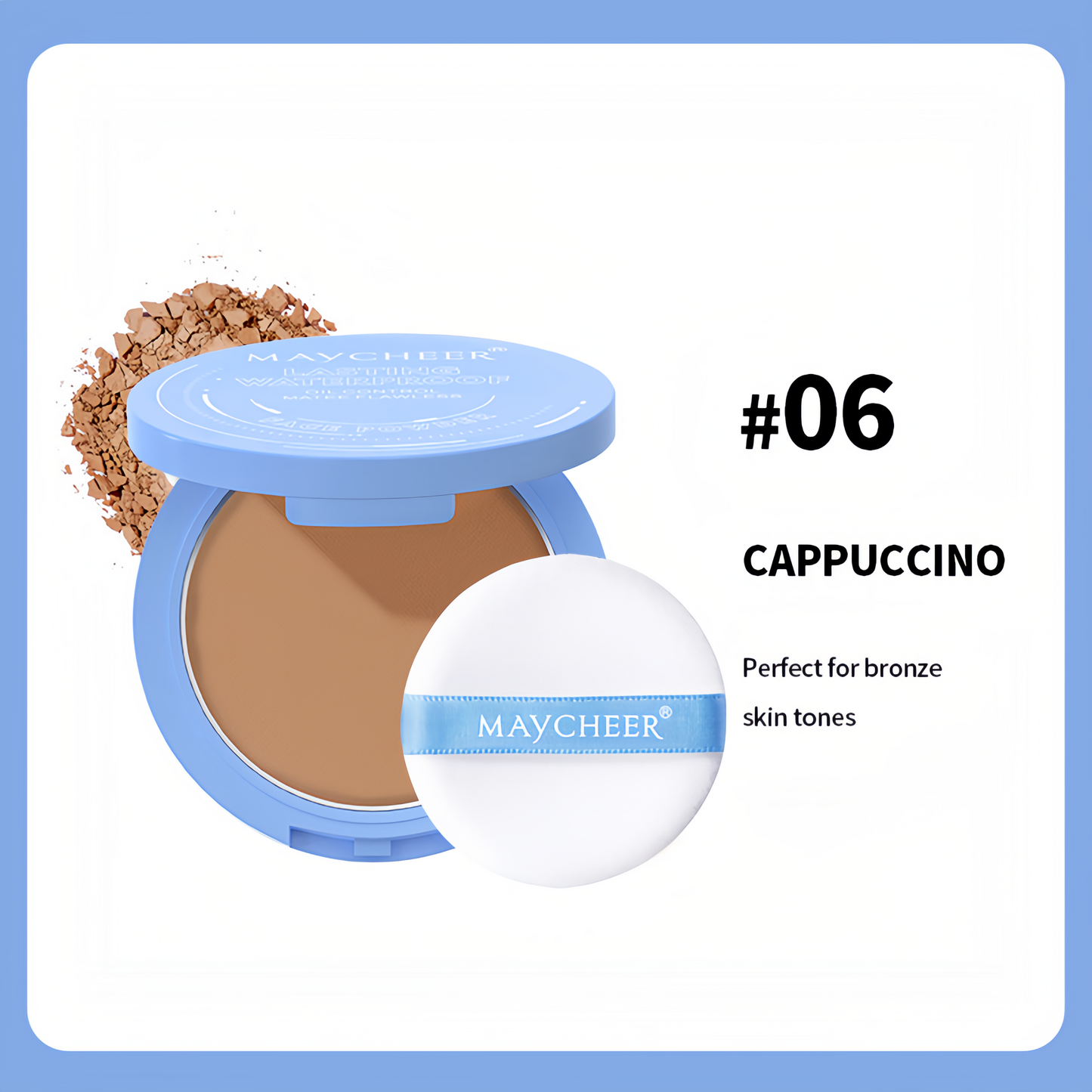 MAYCHEER® LASTING WATERPROOF Pressed Powder Compact