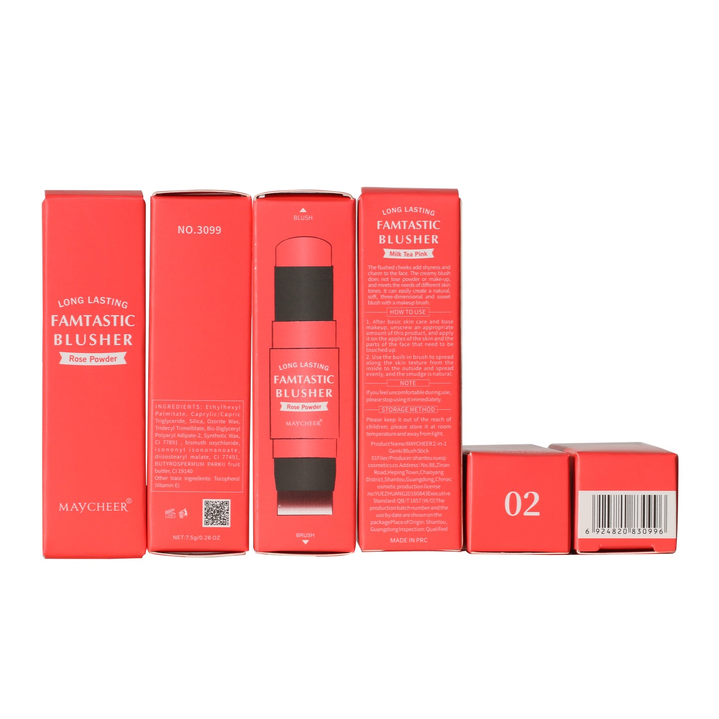 MAYCHEER® 3 in 1 blush and lip gloss and eyeshadow makeup stick